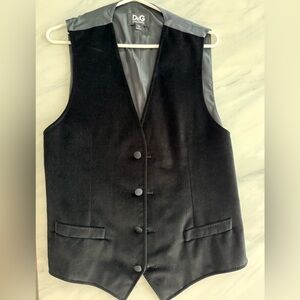 D&G Dolce & Gabbana Elegant Black Velvet Vest